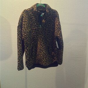 Time and Tru Animal Print Fleece Pullover